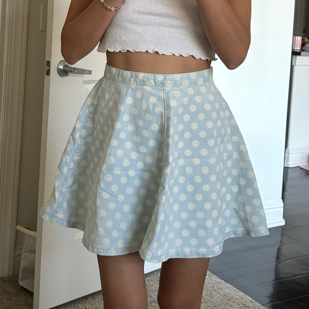 topshop very rare polka dot s line mini skirt